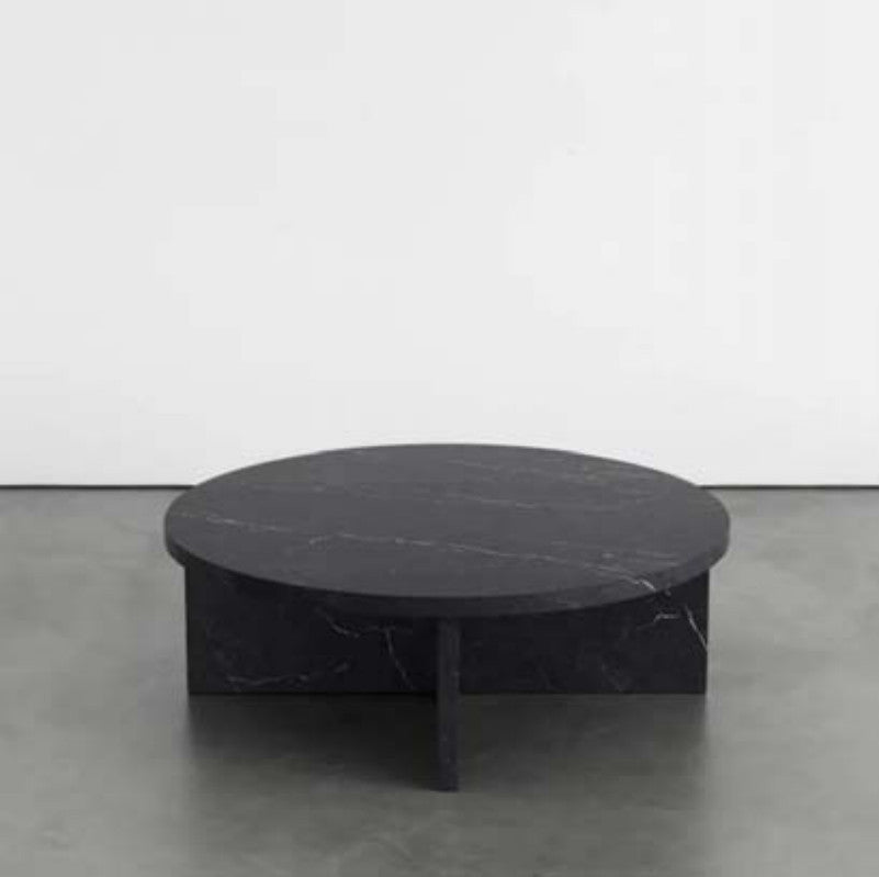 Round Nero Marquina Coffee Table — Ø90 × H 33 cm