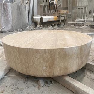 Round Natural Stone Coffee Table — 40 × 50 cm