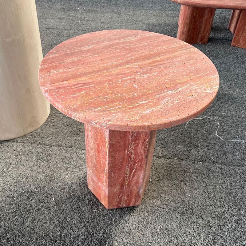 Round Natural Stone Side Table — 45 × 45 cm