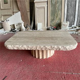 Rectangular Natural Stone Coffee Table — 130 × 60 cm