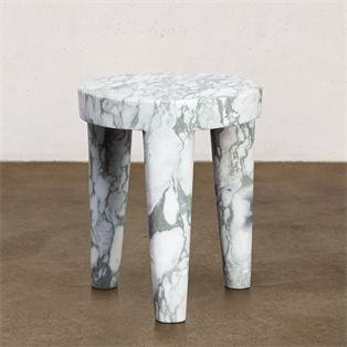 Round Natural Stone Side Table — 35 × 45 cm