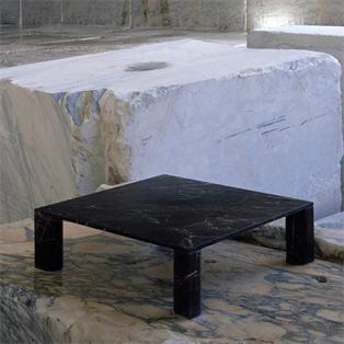 Square Natural Stone Coffee Table — Low Four Legs