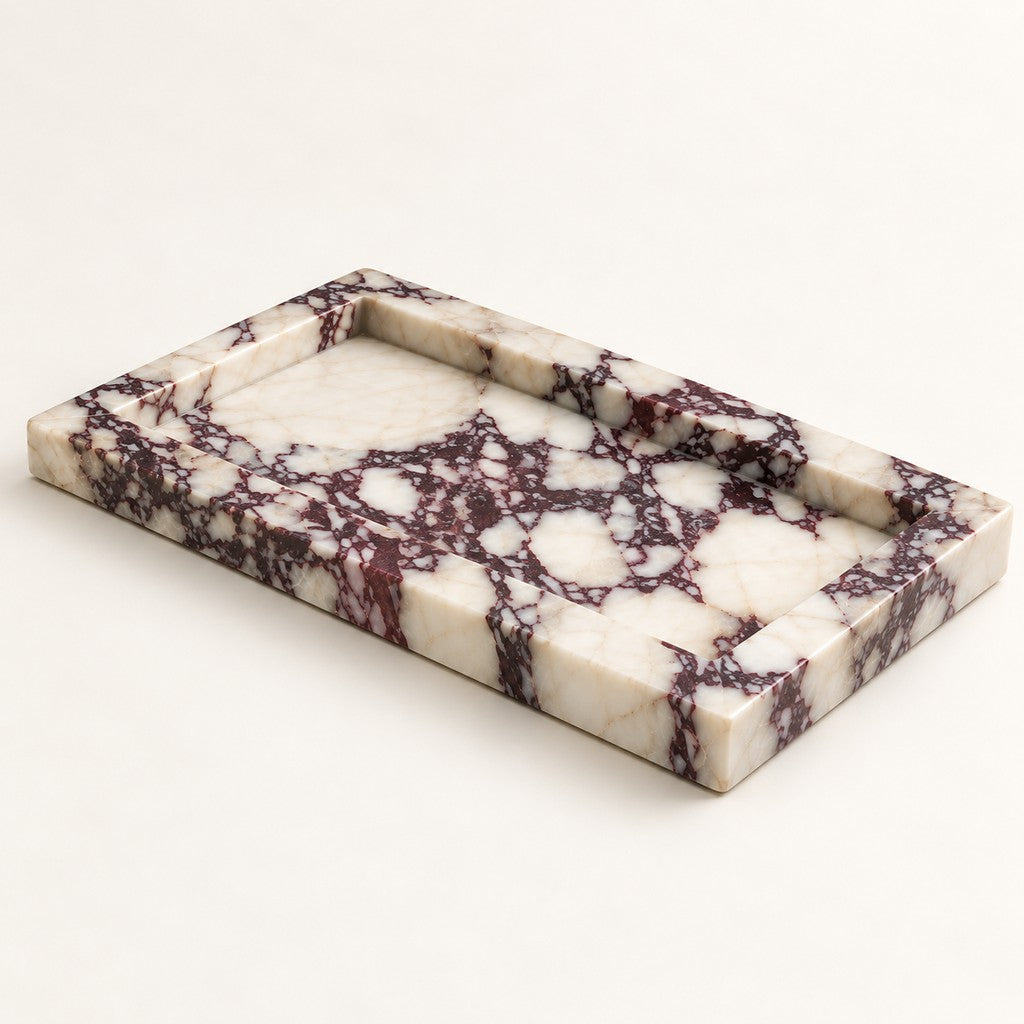 Broad-Rim Rectangular Tray, three-quarter view