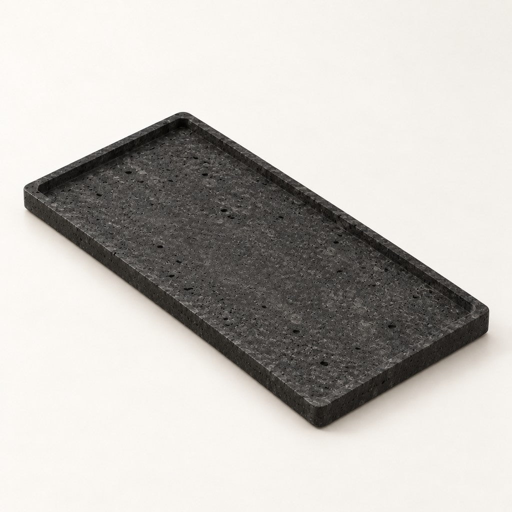 Classic Low-Rim Rectangular Tray, three-quarter view