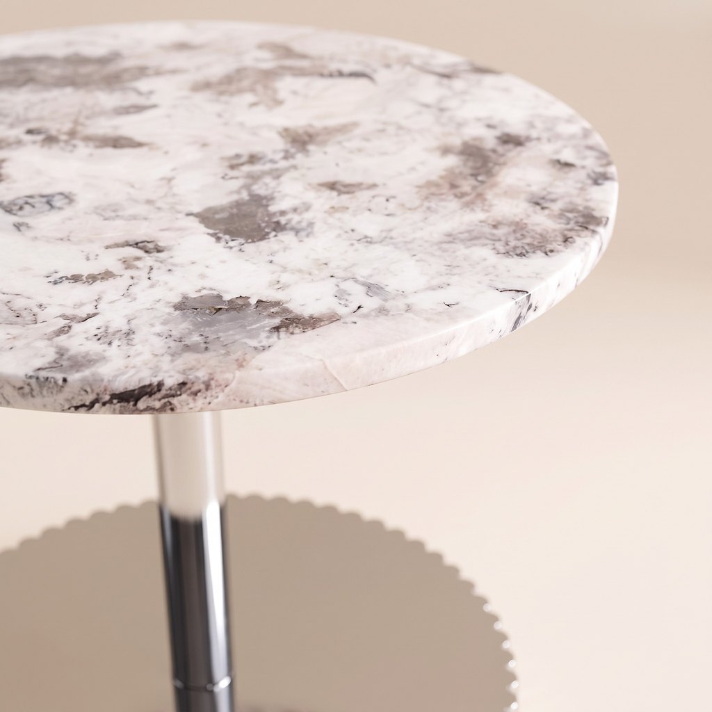 Corner Marble Side Table, edge detail