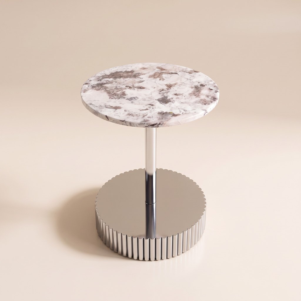 Corner Marble Side Table, three-quarter view