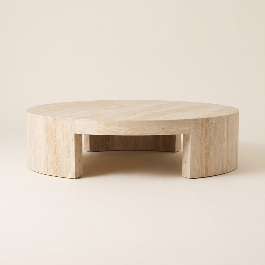 Curved Three-Leg Coffee Table, studio view