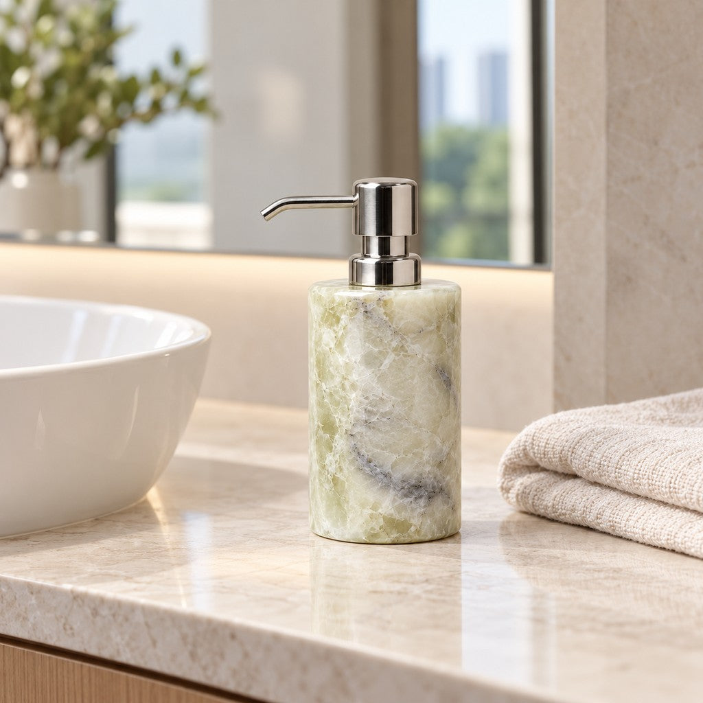Cylindrical Foaming Soap Dispenser in a Singapore bathroom