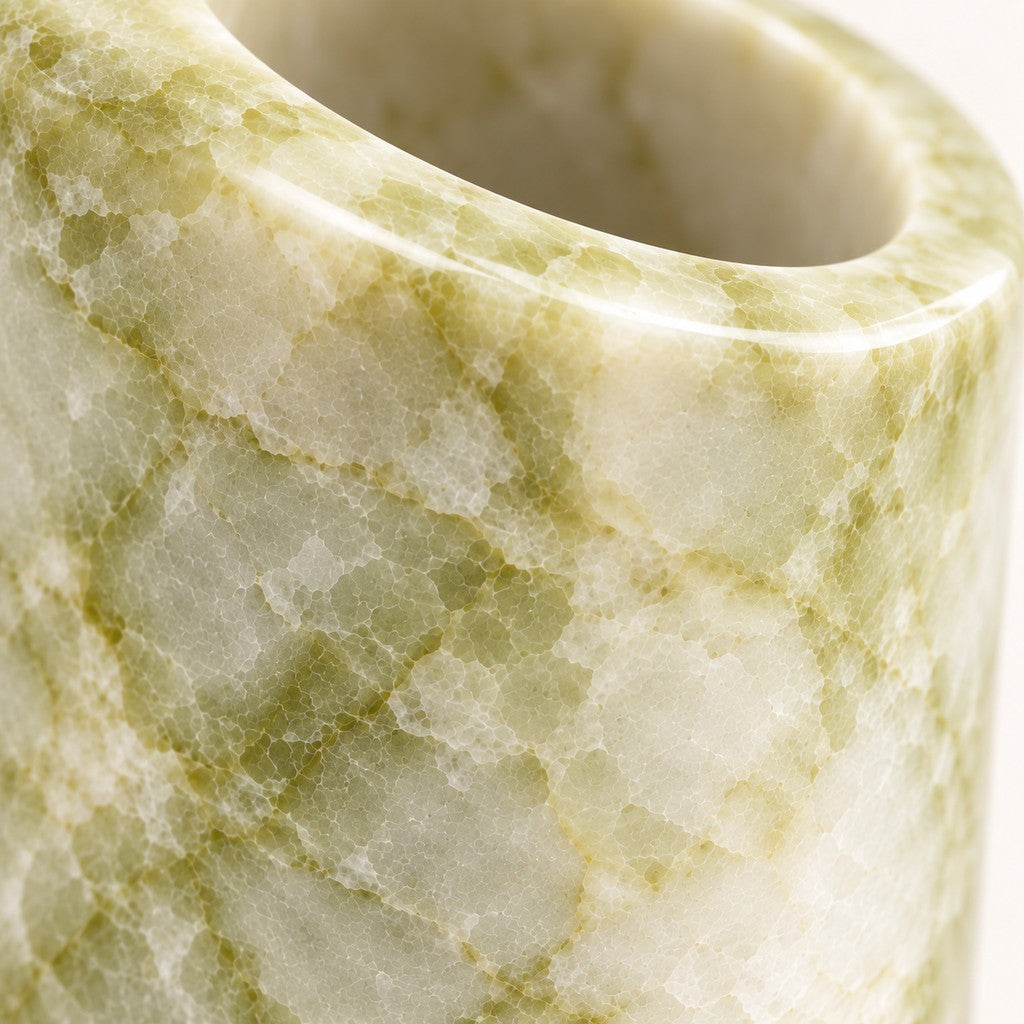 Cylindrical Toothpick Holder: close-up of the Fendi Green surface