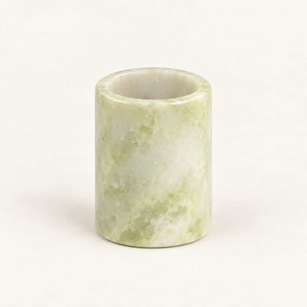 Cylindrical Toothpick Holder in Fendi Green, studio view