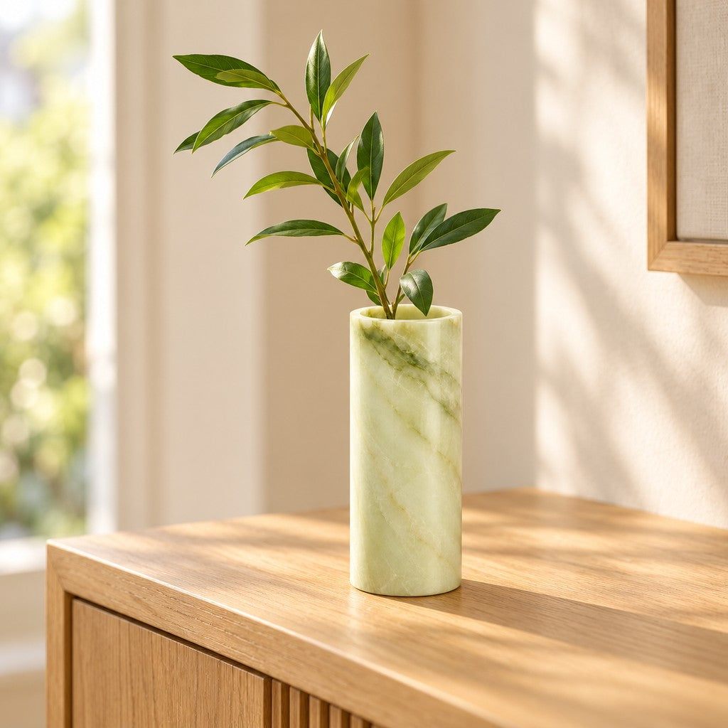 Cylindrical Vase on a console