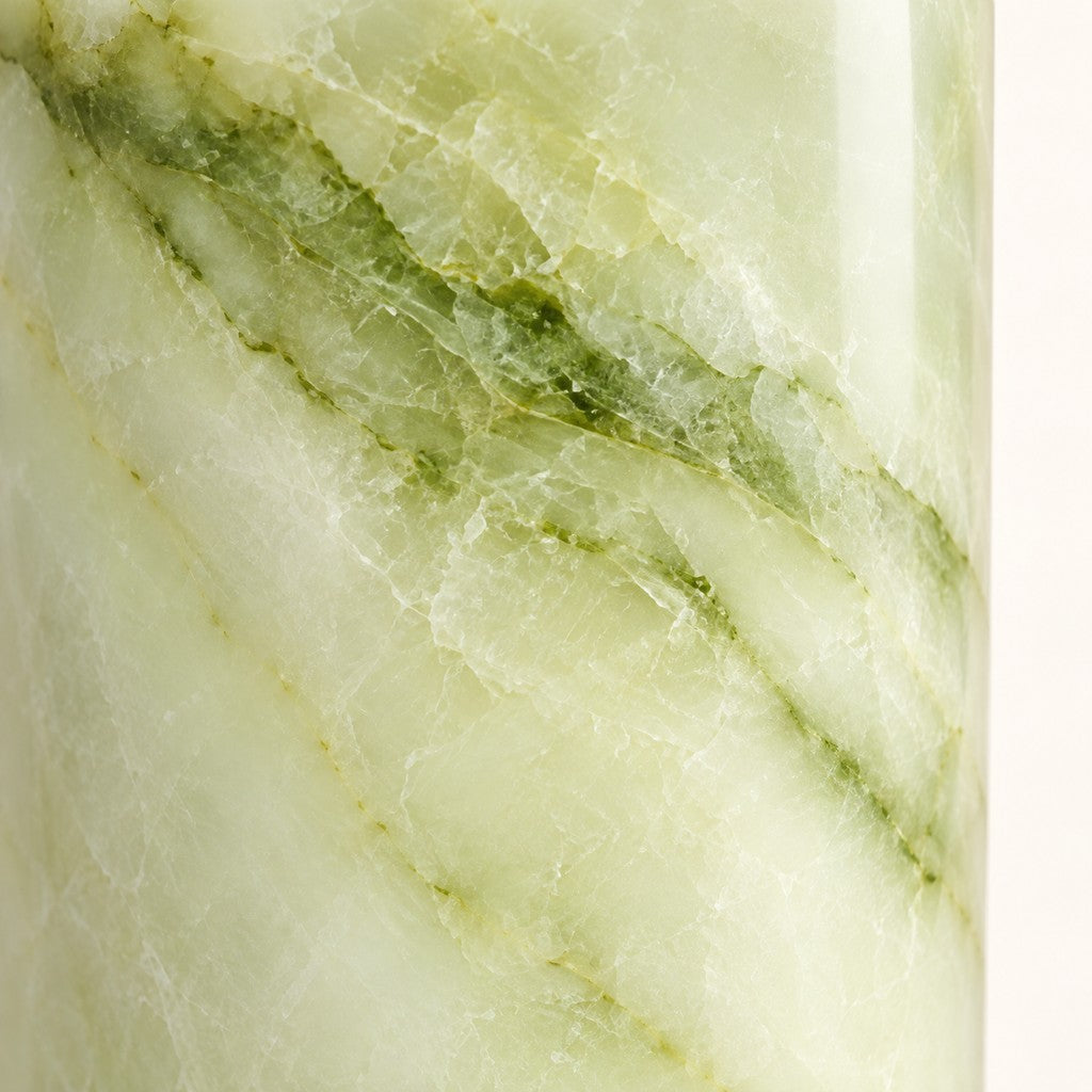 Cylindrical Vase: close-up of the Fendi Green surface