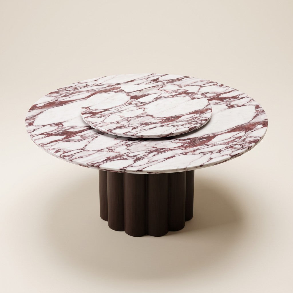 Double-Layer Round Marble Dining Table, studio view