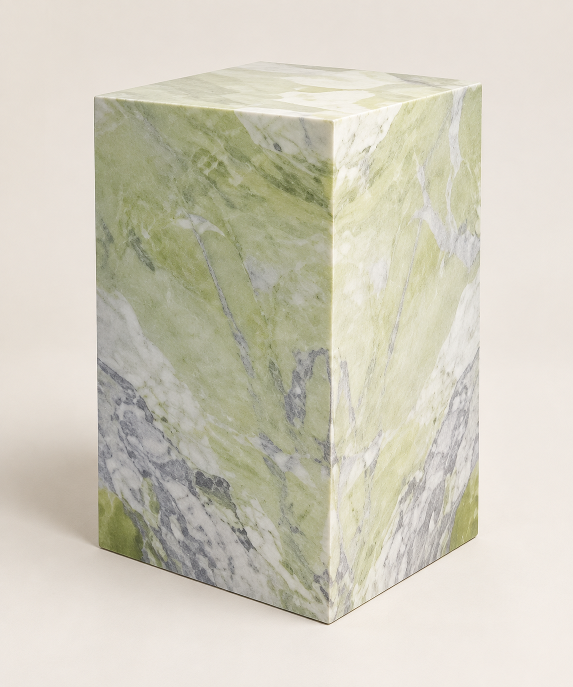 Fendi Green tall rectangular plinth side table structure view
