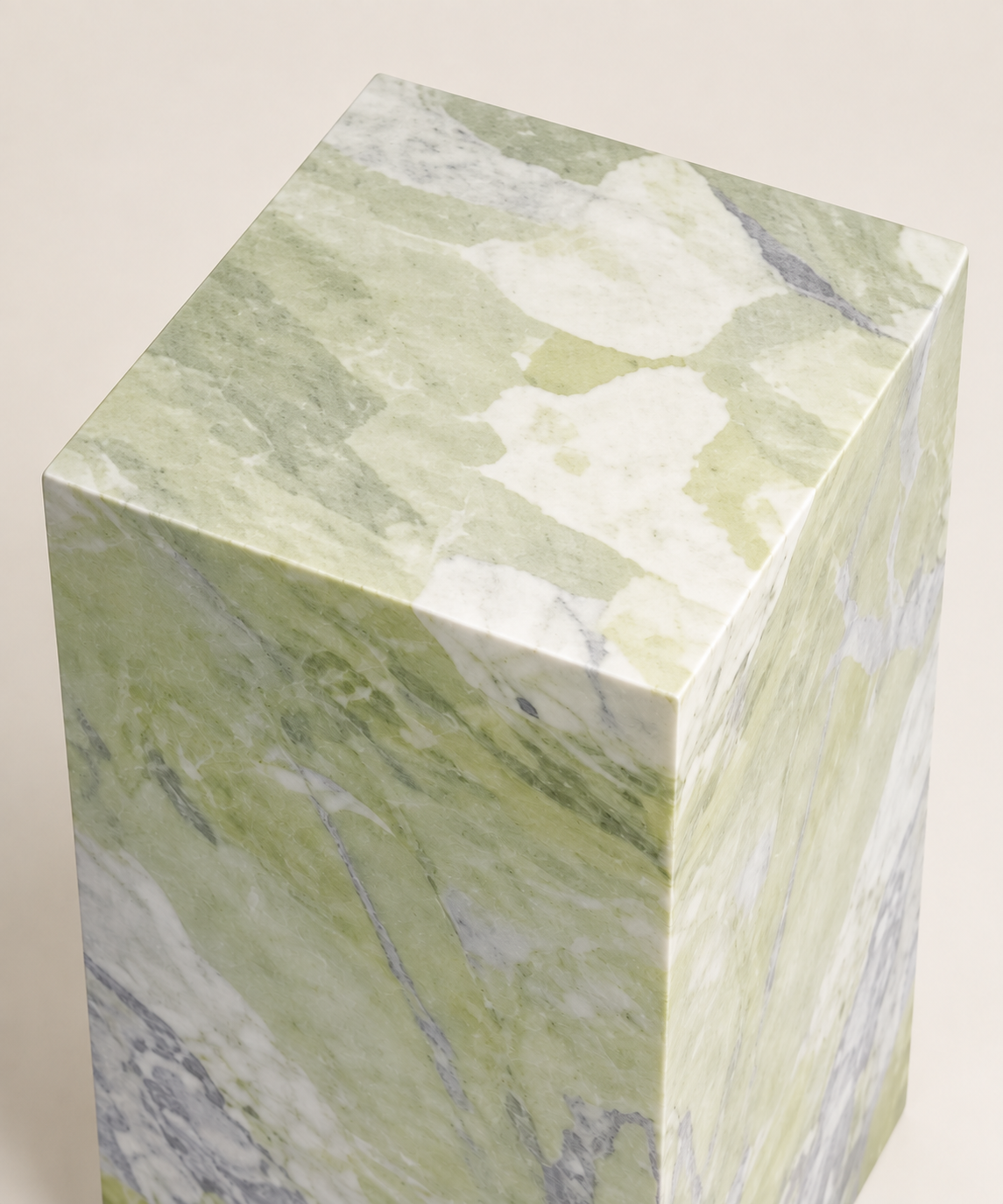 Fendi Green tall rectangular plinth side table top detail view