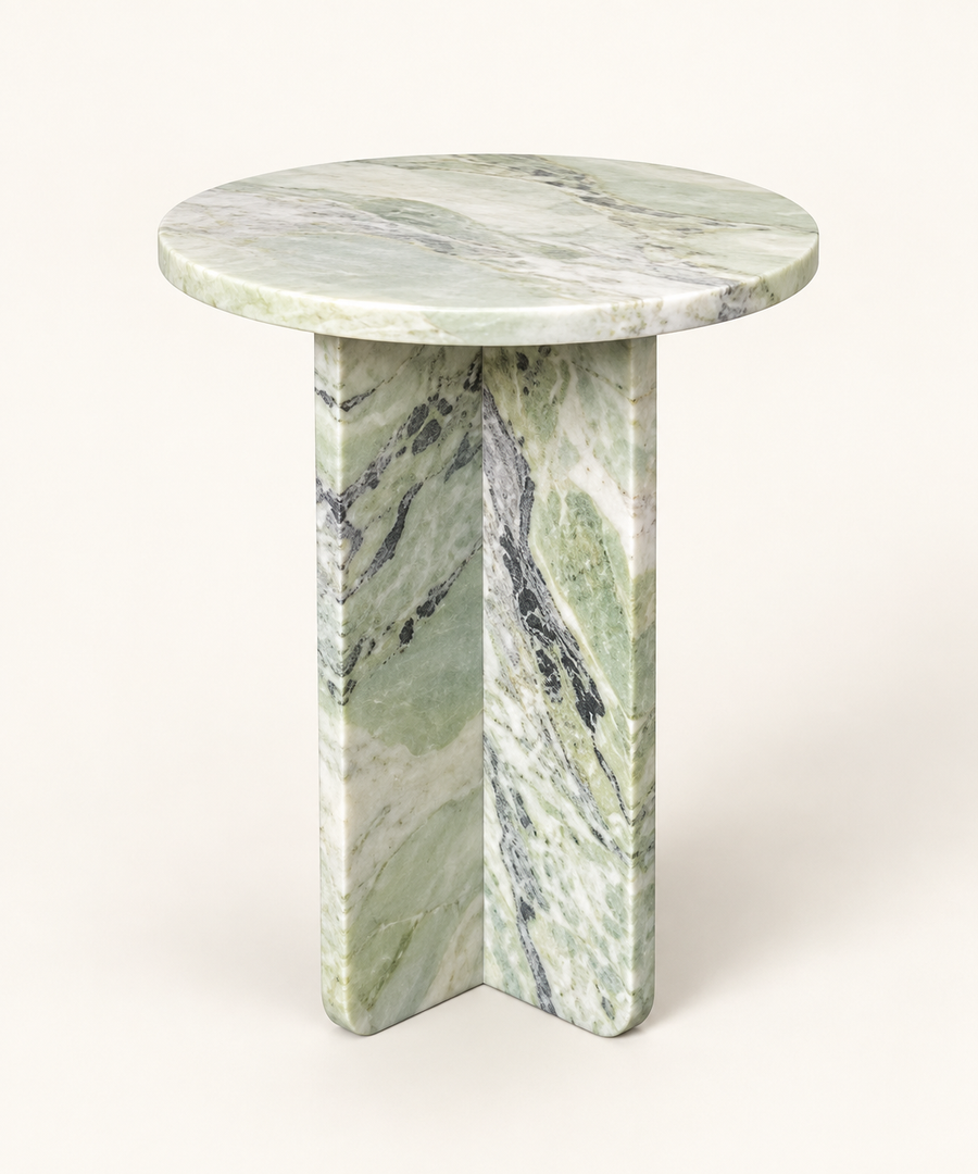 Fendi Green round cross-base side table — studio packshot