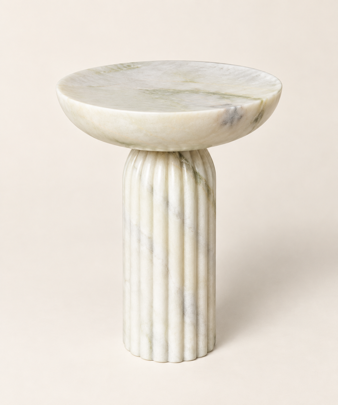 Fendi Green fluted pedestal side table, corrected studio packshot