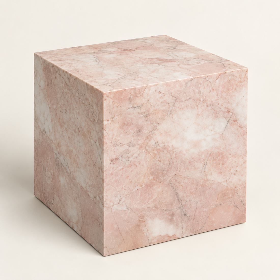 Cubic Cream Rose Side Table