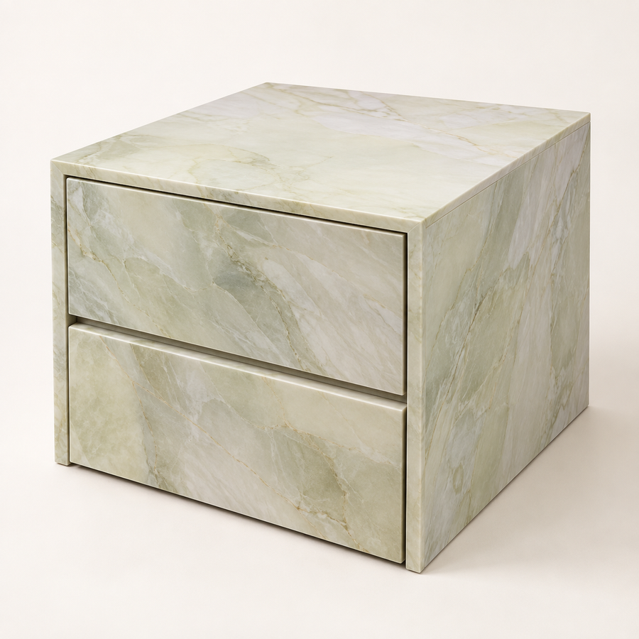 FSF-068 Two-Panel Cube Side Table in Fendi Green — studio packshot