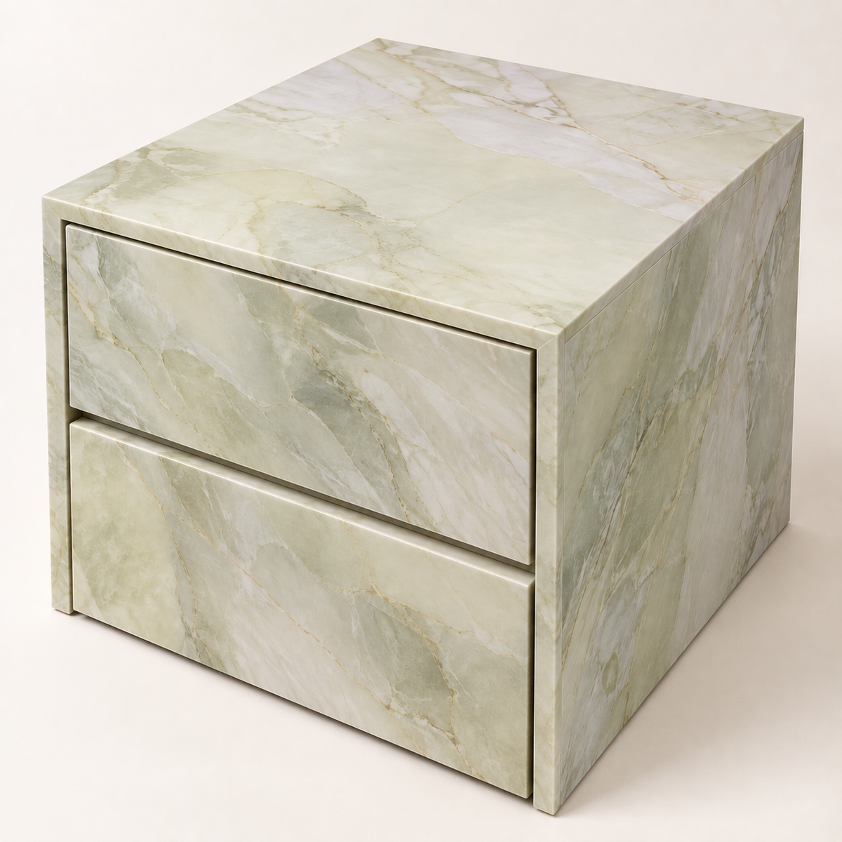 FSF-068 Two-Panel Cube Side Table in Fendi Green — elevated structure view