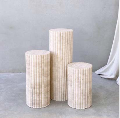 Fluted Cylindrical Stone Plinth — original product reference photograph.
