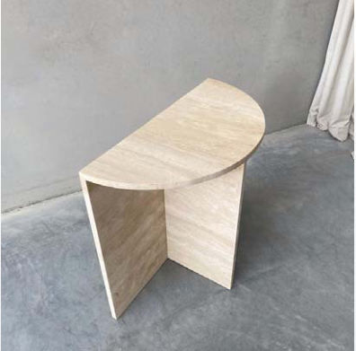 Half-Round Cross-Base Side Table — original product reference photograph.