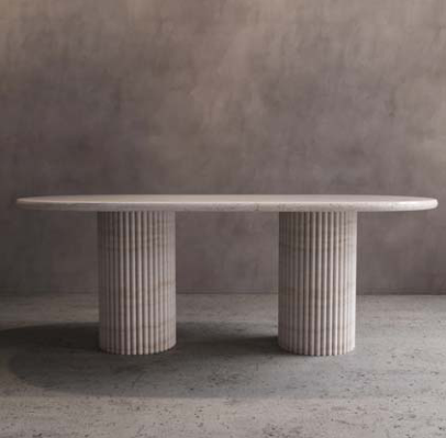 Twin Fluted-Pedestal Dining Table — original product reference photograph.