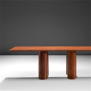 Natural Stone Dining Table — Twin Column