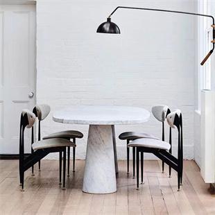 Natural Stone Dining Table — Cone Pedestal
