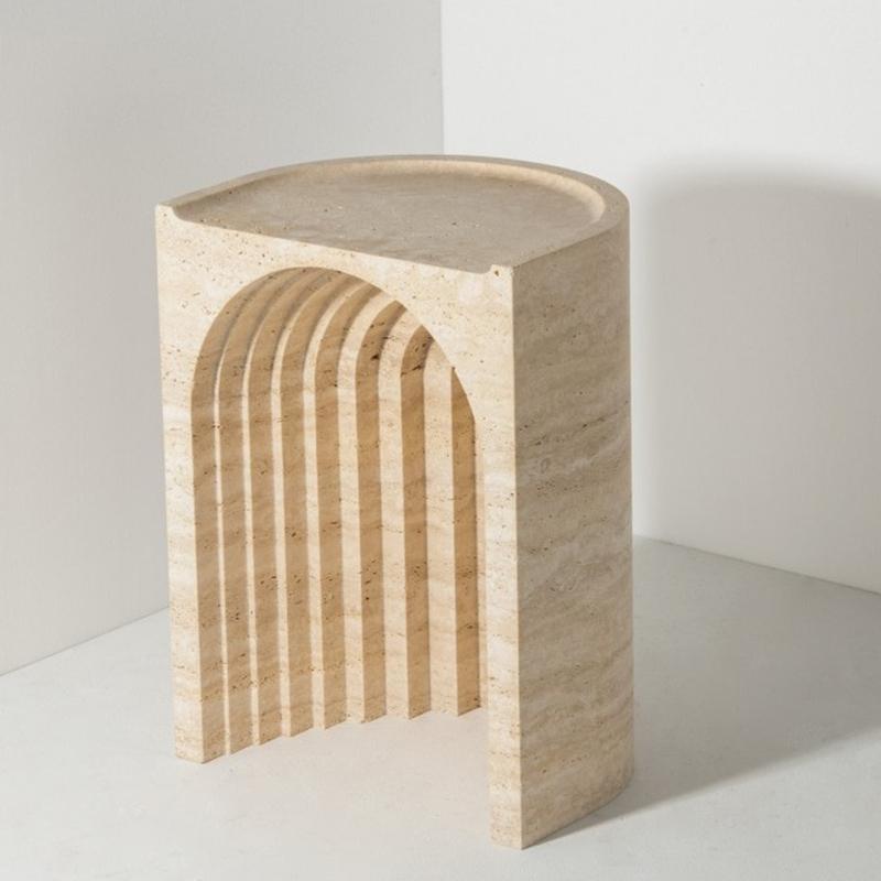Natural Stone Side Table — 36 × 28 cm