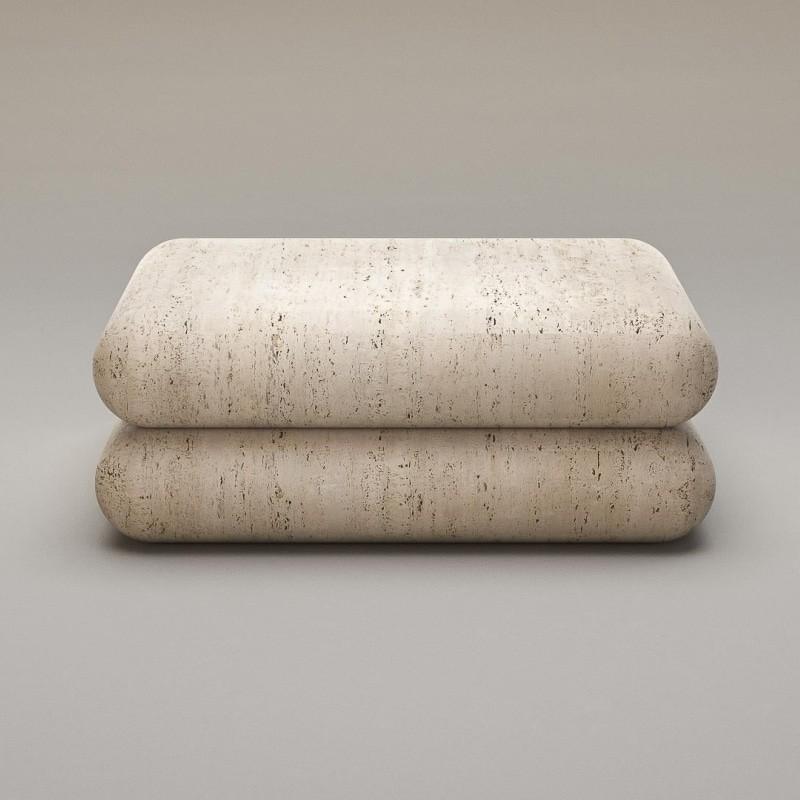 Square Natural Stone Coffee Table — 90 × 90 cm