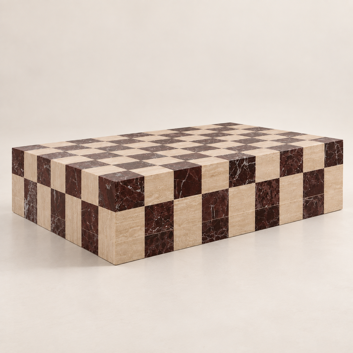 MS-06 Checkerboard Coffee Table low front three-quarter studio view.