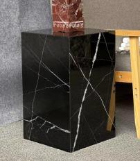 Tall Rectangular Plinth Side Table in Black Marquina.