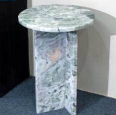 Round T-Base Side Table in Natural stone.