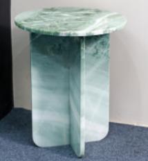 Round Drum Side Table in Sky Blue.