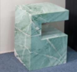 C-Frame Stone Side Table in Sky Blue.
