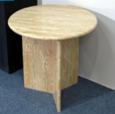 Round Interlocking-Panel Side Table in Natural stone.