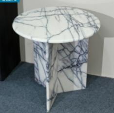 Round Interlocking-Panel Side Table in Lilac.