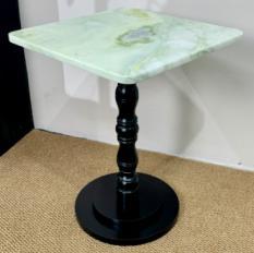 Square Baluster-Pedestal Side Table in Fendi Green.