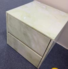Two-Panel Cube Side Table in Fendi Green.
