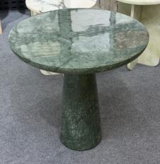 Round Column-Pedestal Side Table in Verde Guatemala.