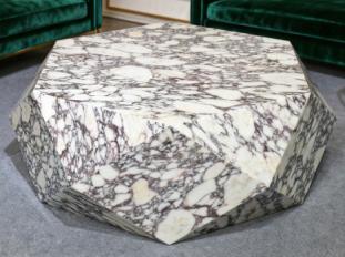 Faceted Calacatta Viola Coffee Table.
