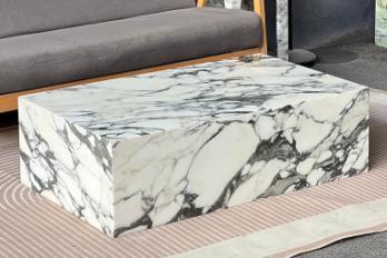 Rectangular Plinth Coffee Table in Arabescato.