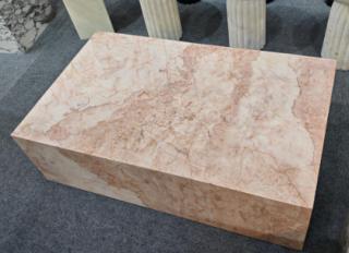 Rectangular Plinth Coffee Table in Cream Rose.