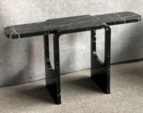 Cut-Out Black Marquina Console.