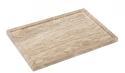Classic Low-Rim Rectangular Tray in Beige Travertine.