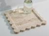 Square Scalloped Tray in Beige Travertine.