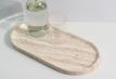 Oval Vanity Tray in Beige Travertine.