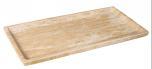 Recessed-Field Rectangular Tray in Beige Travertine.