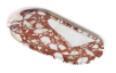 Low-Rim Oval Tray in Calacatta Red.